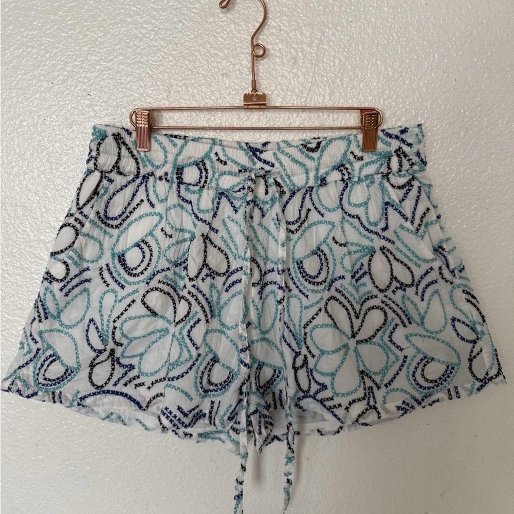 Eze sur mer Elegant High Waist Floral Women's Shorts Size L